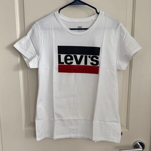 Levi's Kids White Tee with Blue and Red Logo